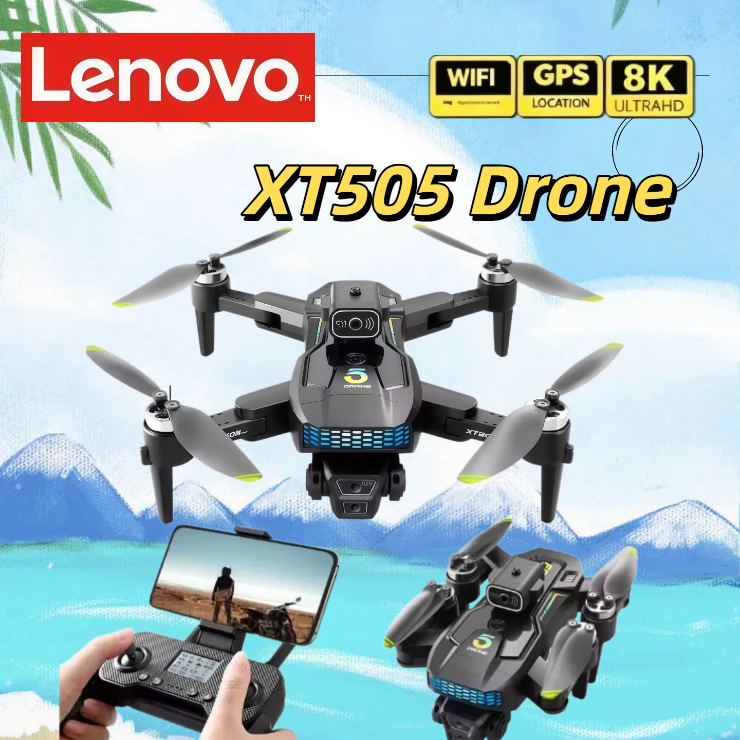 Xt505 Rc Drone - Lenovo XT505 Foldable Drone 5G GPS