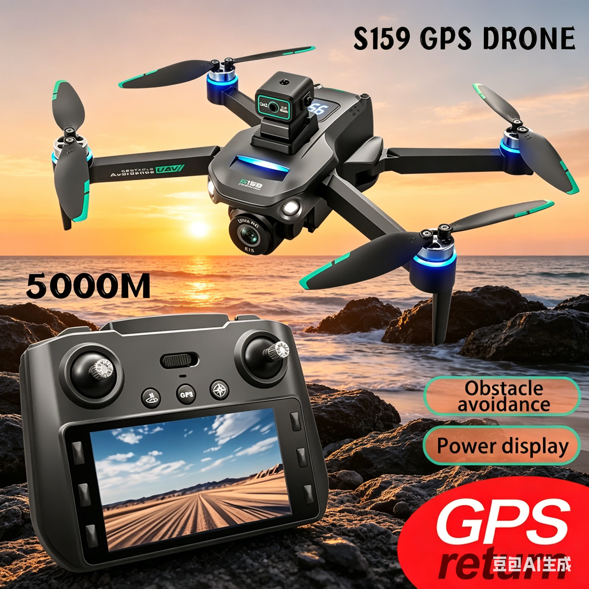 Drone App Rc Fpv - S159 GPS Drone 4K Profesional Dual