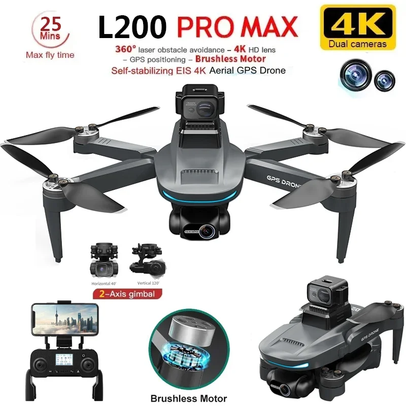 L200 PRO MAX Drone 4K 2-Axis P - Drone App Rc Fpv reseña y precio