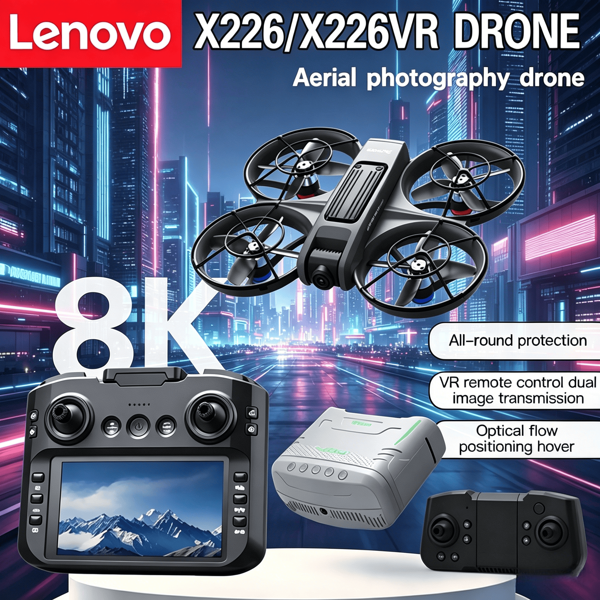Lenovo X226/X226VR 8K HD Dual  - Drone Rc X226 reseña y precio