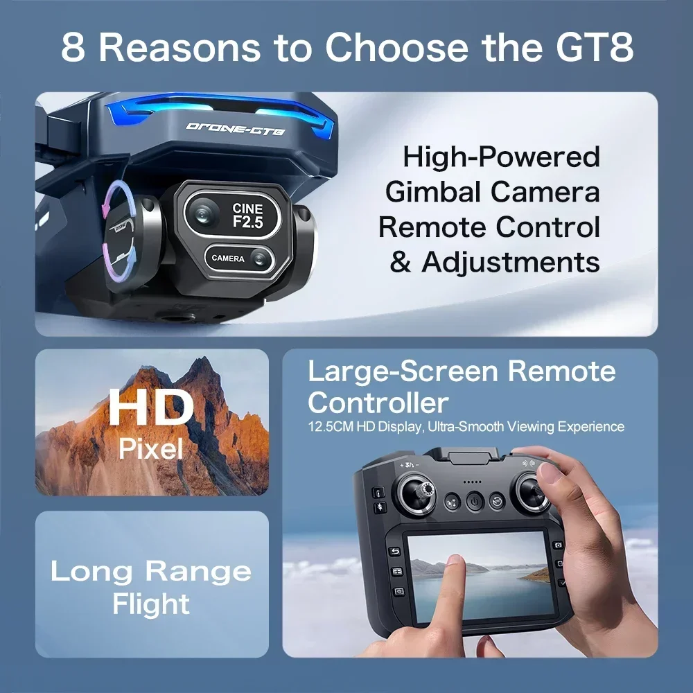 Drone 4K HD GT8 Camera Obstacl - Drone Rc Gt50 reseña y precio