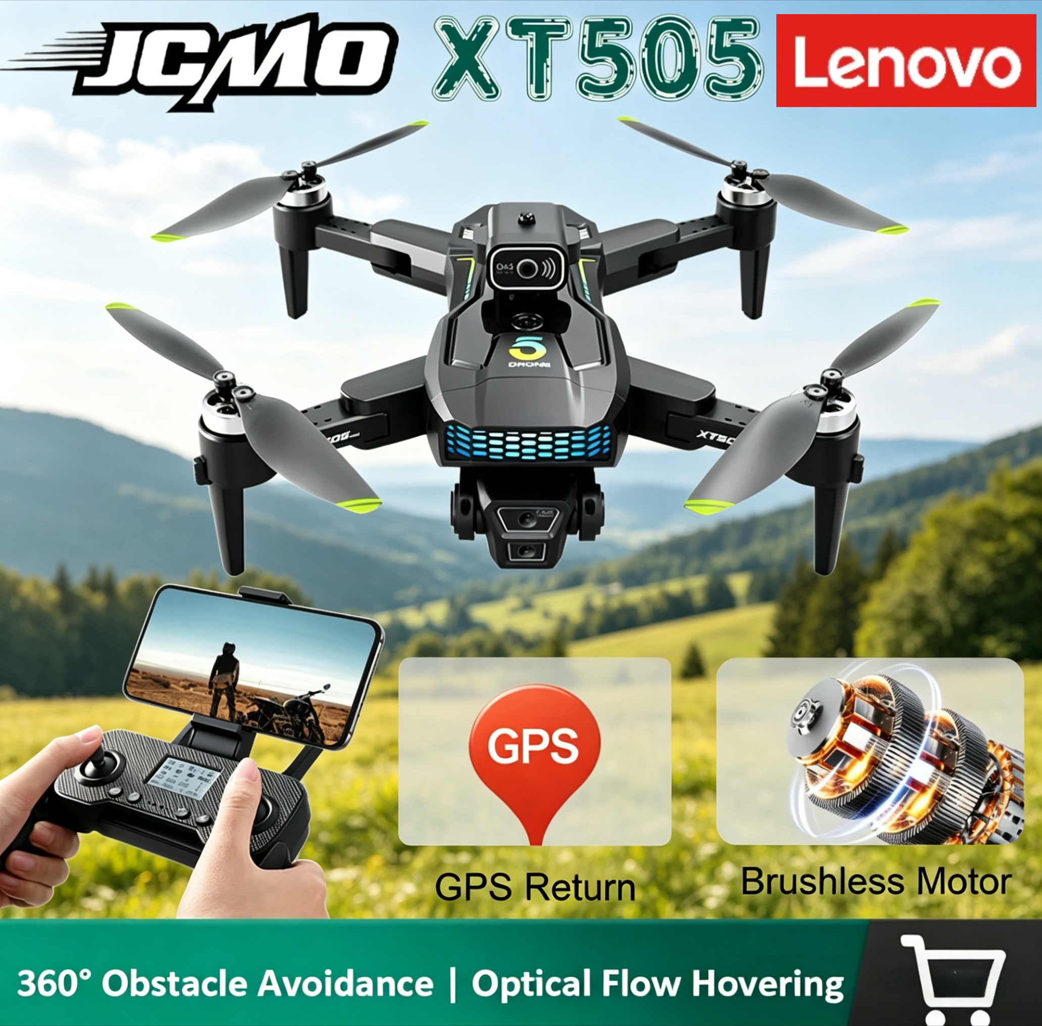 Lenovo Brushless XT505  Foldab - Xt505 Rc Drone reseña y precio