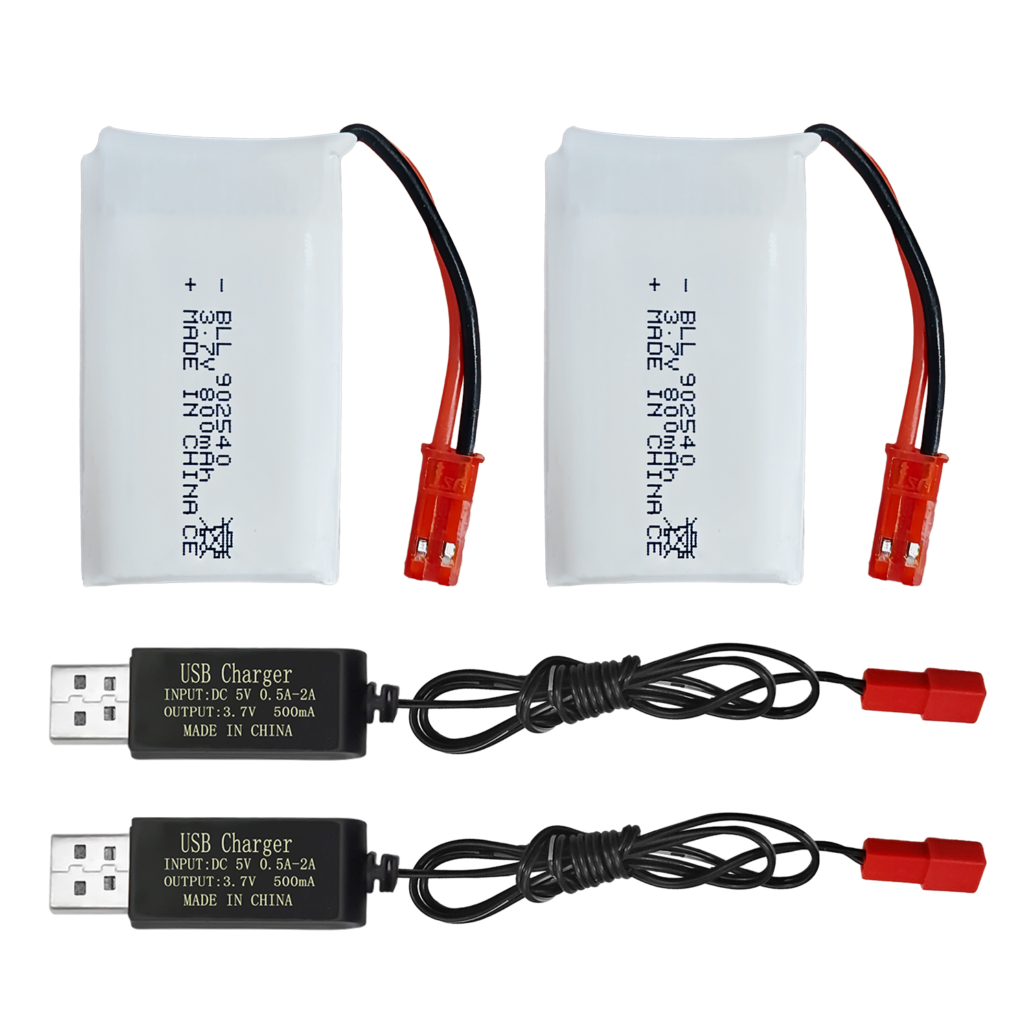 2PCS 3.7V 800mAh Lipo Battery  - Drone Mjx Rc reseña y precio