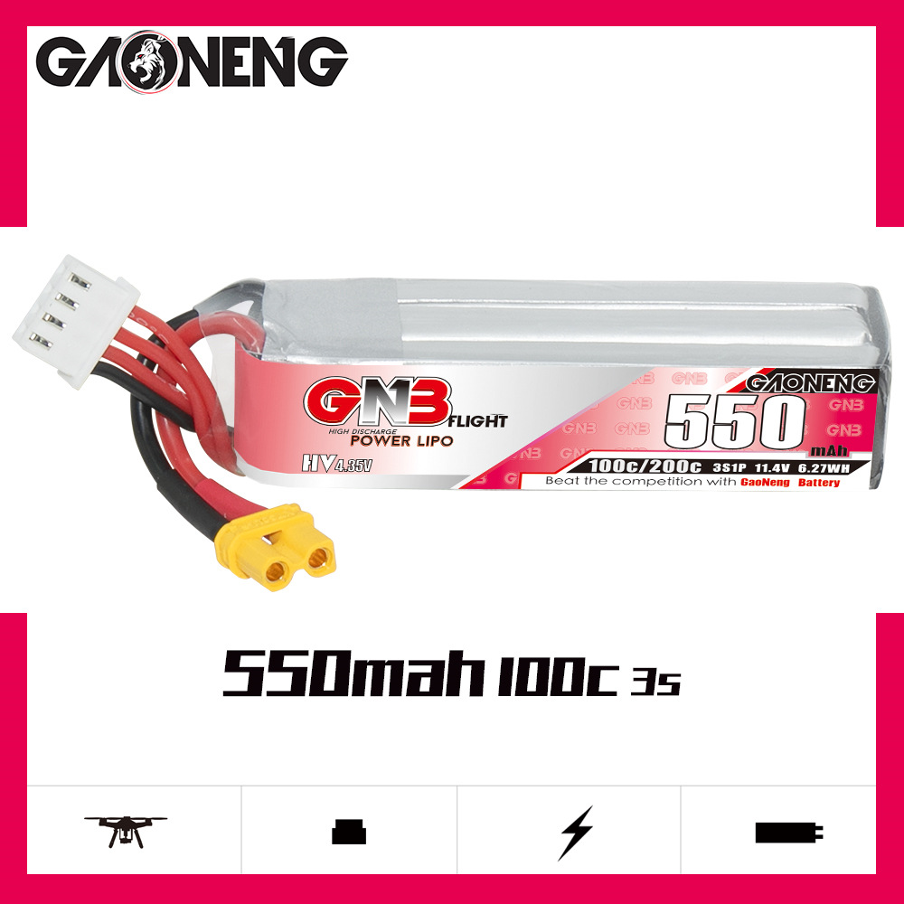 GNB HV 11.4V 550mAh 100C/200C  - Drone Rc Quadcopter reseña y precio