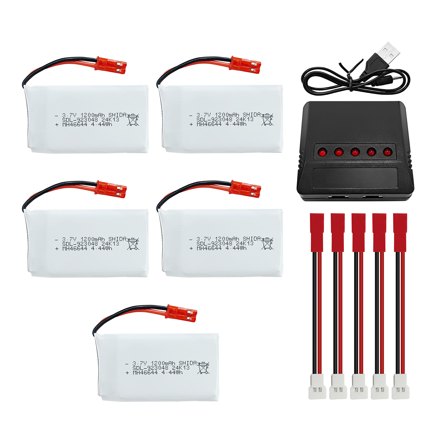 5PCS 3.7V 1200mAh 30C JST Plug - Drone Mjx Rc reseña y precio
