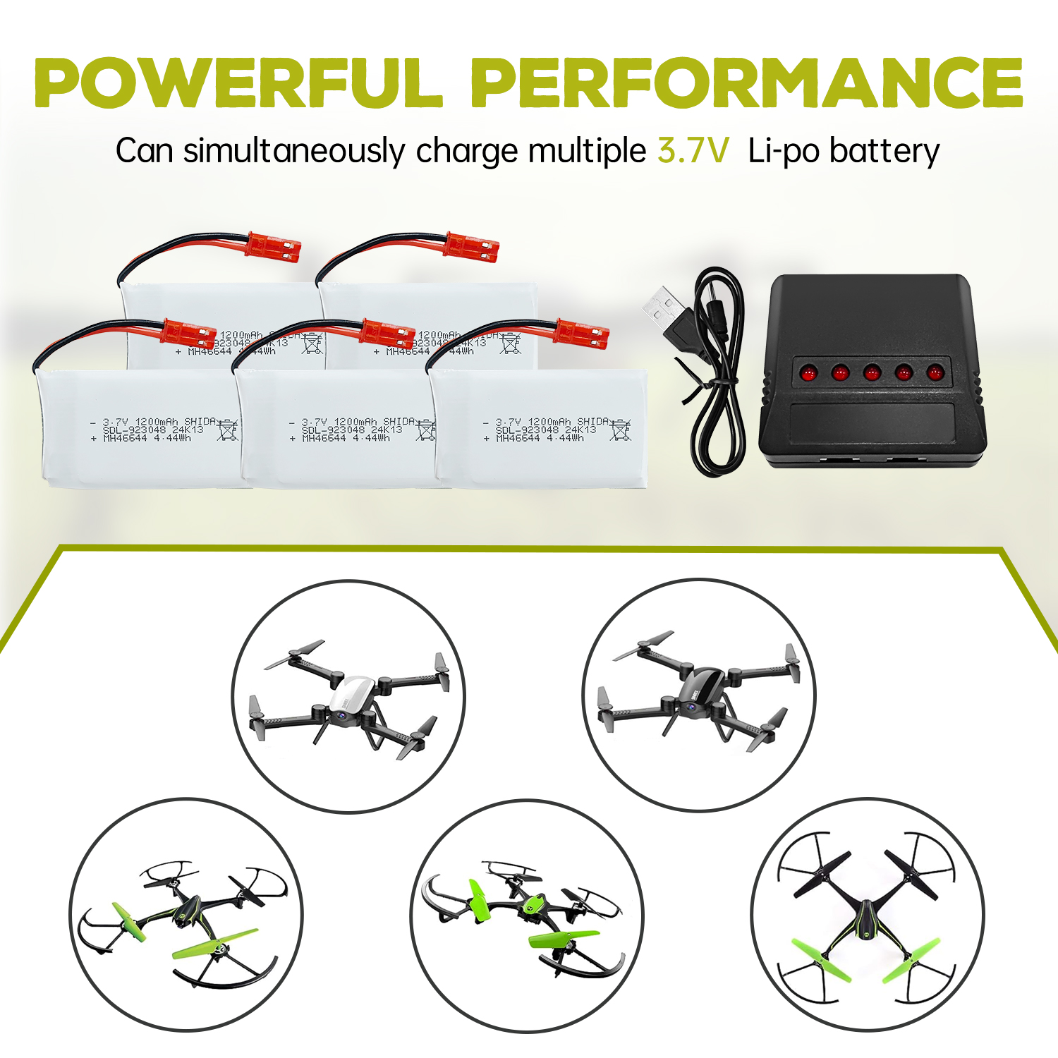 5PCS 3.7V 1200mAh 30C JST Plug - Drone Mjx Rc reseña y precio