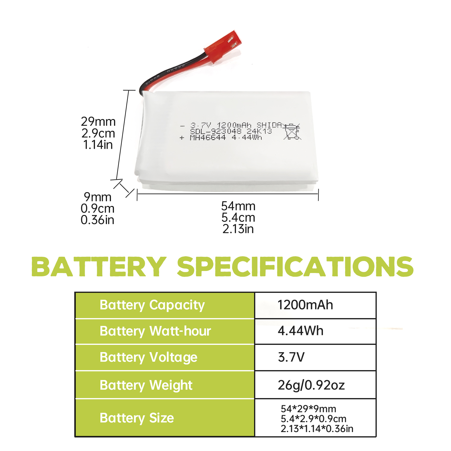 5PCS 3.7V 1200mAh 30C JST Plug - Drone Mjx Rc reseña y precio