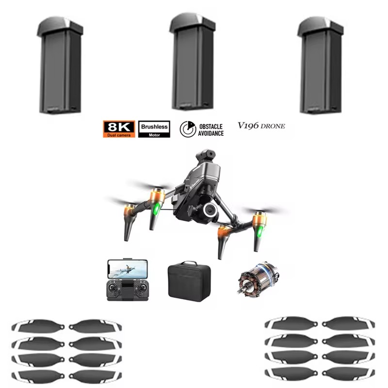 V196 8K Brushless Attitude Hol - Drone V196 Rc reseña y precio