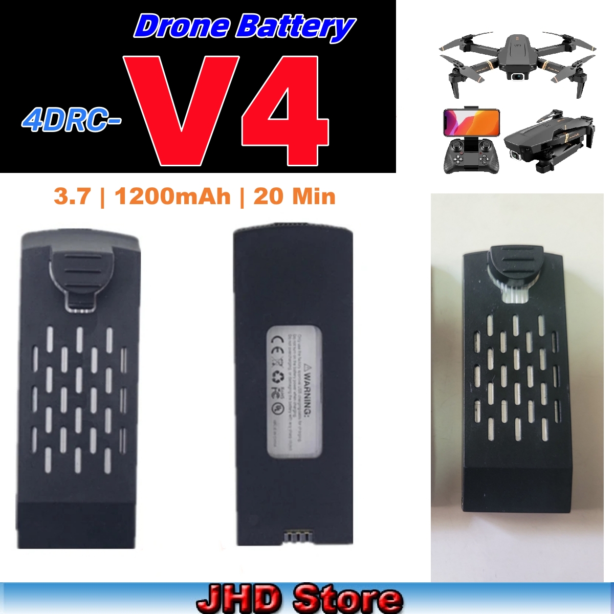 JHD Bateria 4DRC V4 Battery 3. - Drone Rc V4 reseña y precio