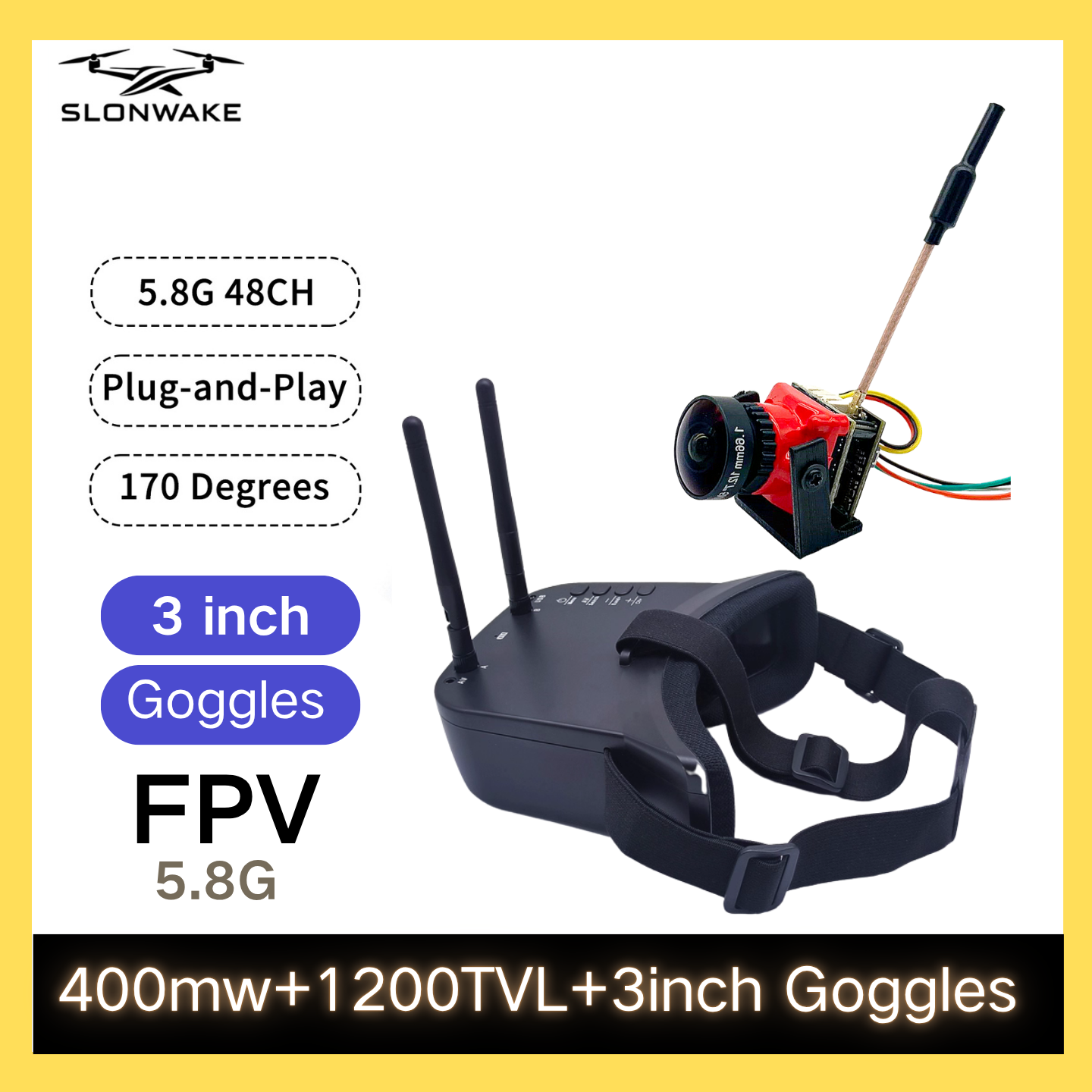 SLONWAKE 5.8G 48CH FPV 400mw V - Drone And Car reseña y precio