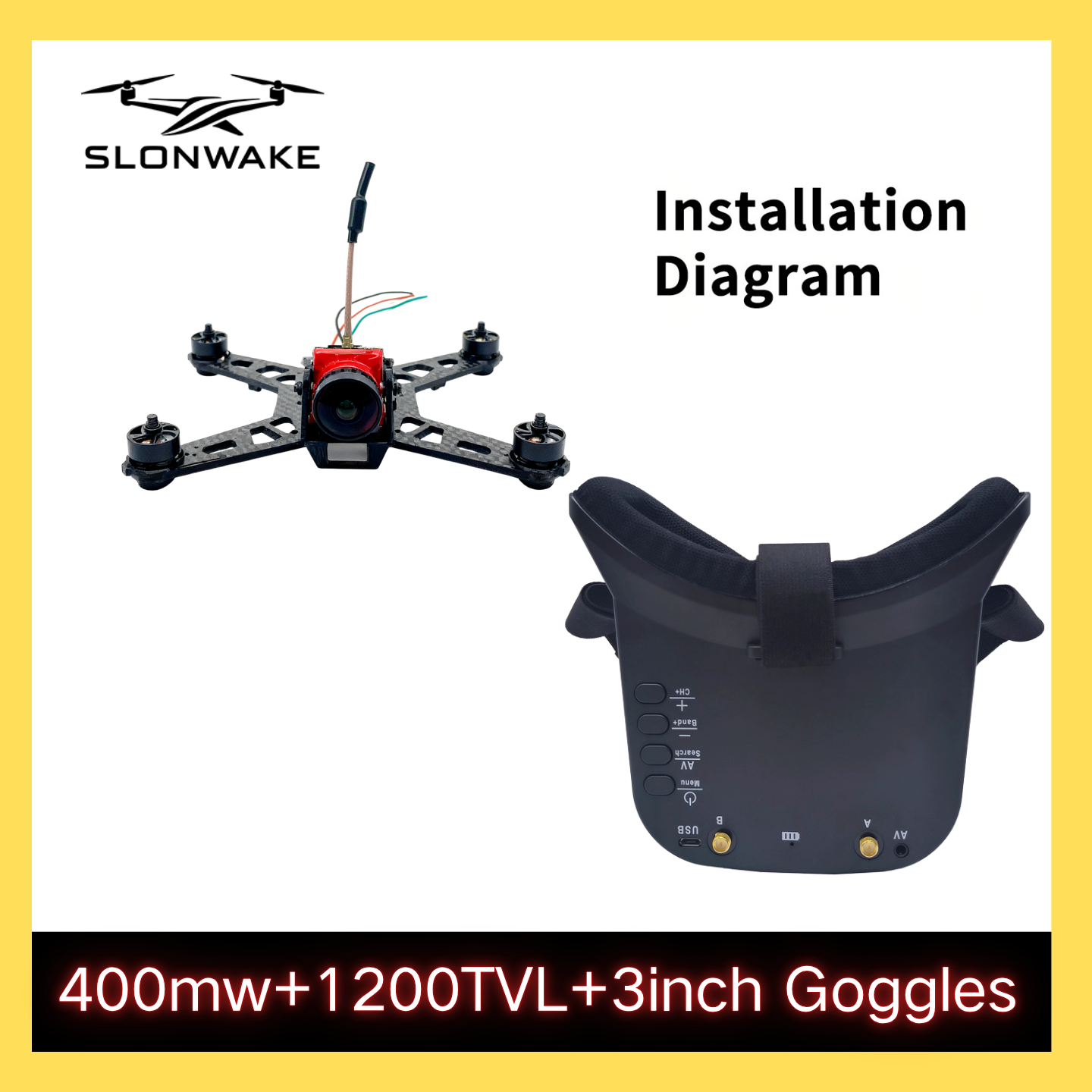 SLONWAKE 5.8G 48CH FPV 400mw V - Drone And Car reseña y precio