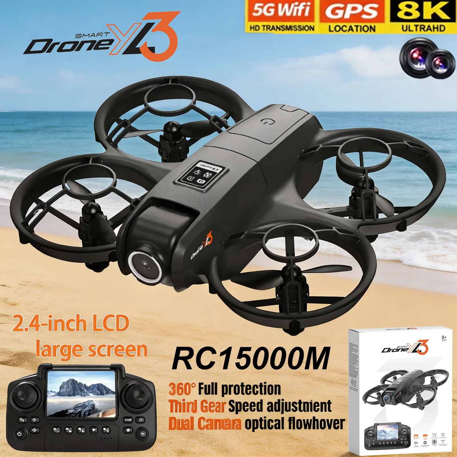 New YL3 RC Drone 8K 1080P Wide - Drone Udi Rc reseña y precio