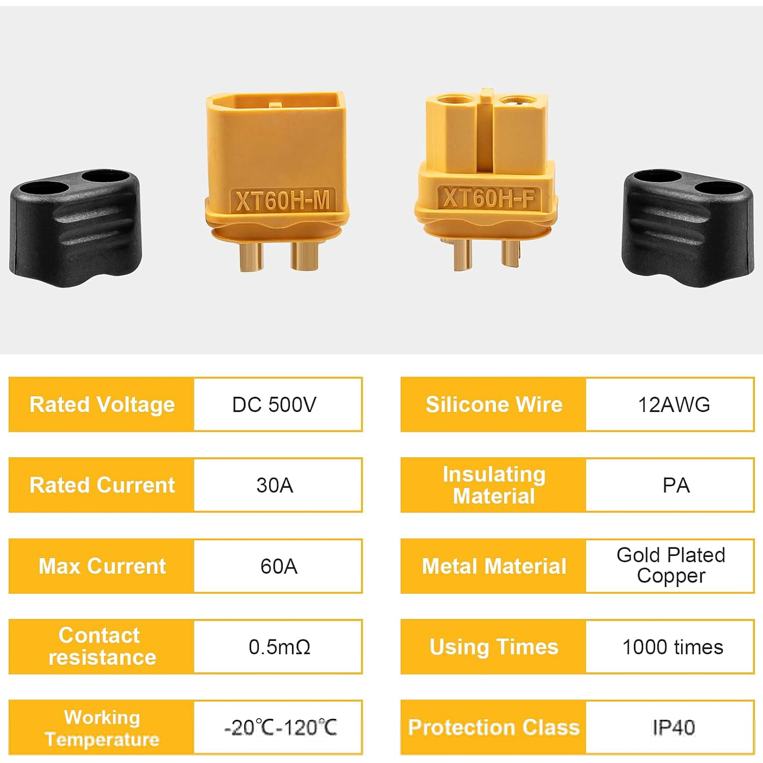 5Pairs XT60H connector plug wi - Drone Rc Link reseña y precio