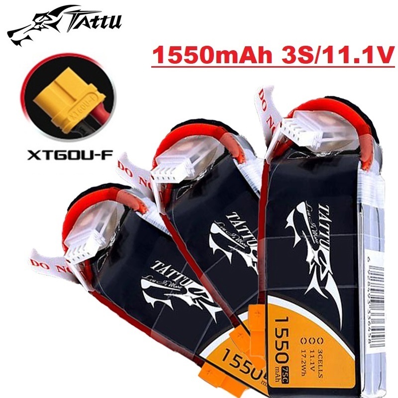 TATTU 3S 11.1V 1550mAh 75C LiP - Drone Rc Link reseña y precio