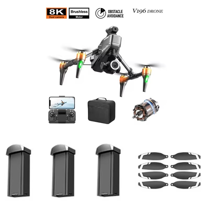 V196 Brushless 8K  Obstacle Av - Drone V196 Rc reseña y precio